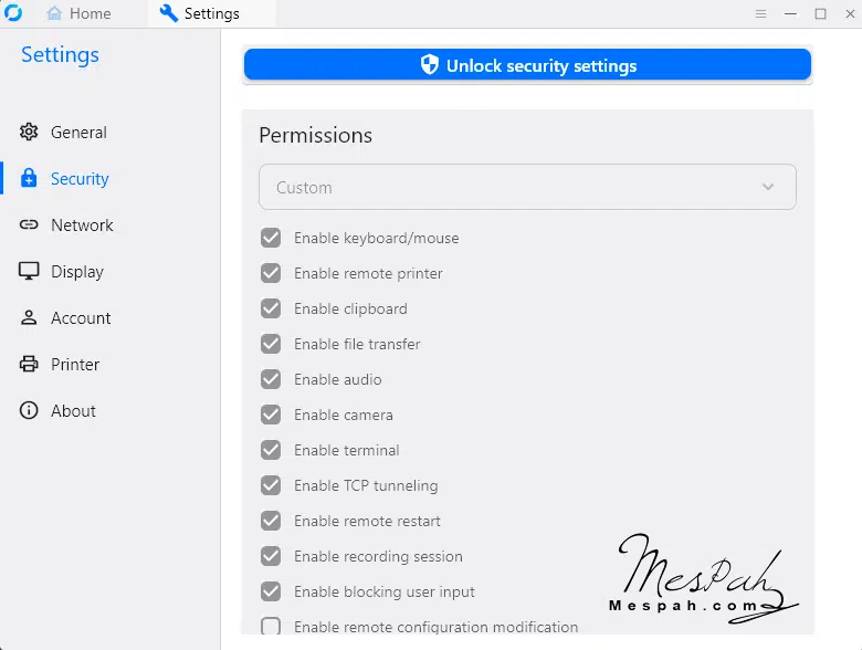 تحكم كامل في صلاحيات الدخول عن بعد